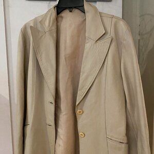 VINTAGE TAN LEATHER BLAZER☕️🧋(Final Price)